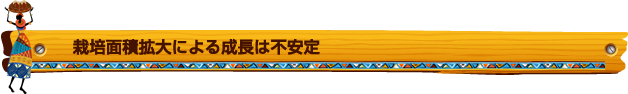 栽培面積拡大による成長は不安定