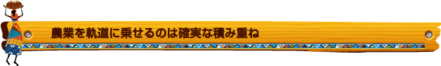 農業を軌道に乗せるのは確実な積み重ね