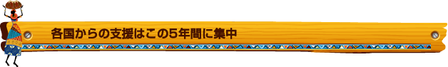 各国からの支援はこの5年間に集中