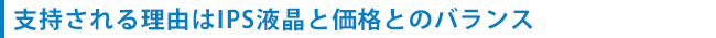 支持される理由はIPS液晶と価格とのバランス