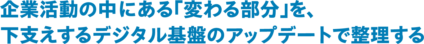 企業活動の中にある「変わる部分」を、下支えするデジタル基盤のアップデートで整理する