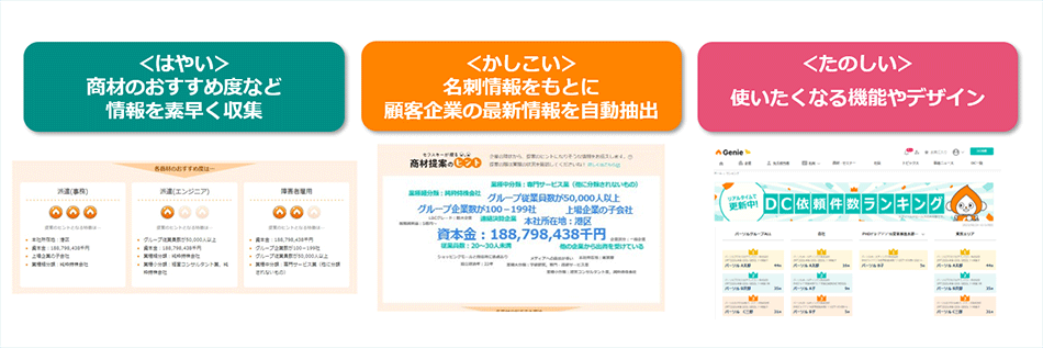 グループ営業支援Webアプリケーション「Genie」画面イメージ