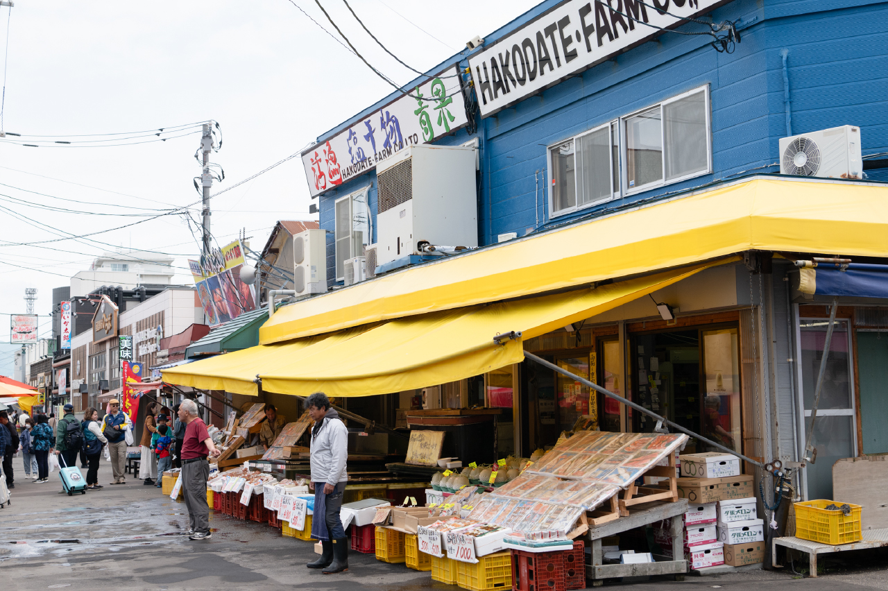 函館朝市のようす