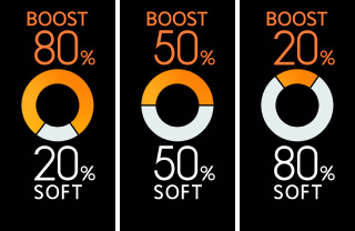 写真：BOOSTとSOFTの割合表示