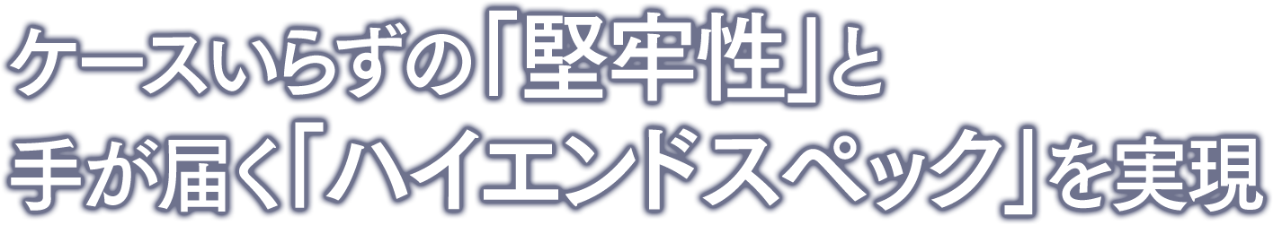 ケース要らずの堅牢性と大容量「手が届くハイエンド」を実現