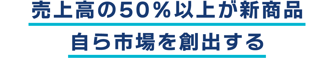 売上高の50％以上が新商品自ら市場を創出する
