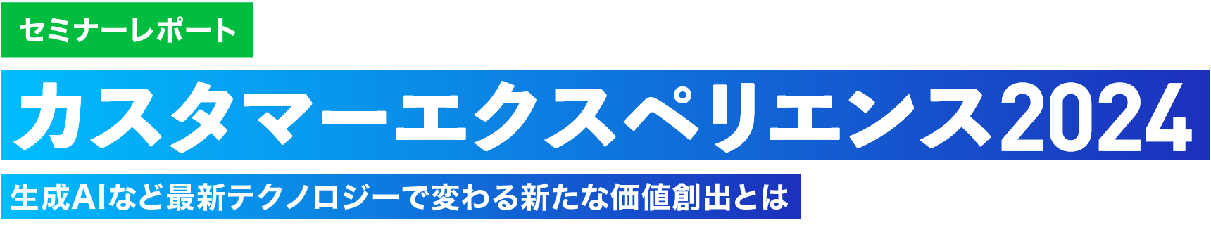 セミナーレポート カスタマーエクスペリエンス2024 生成AIなど最新テクノロジーで変わる新たな価値創出とは