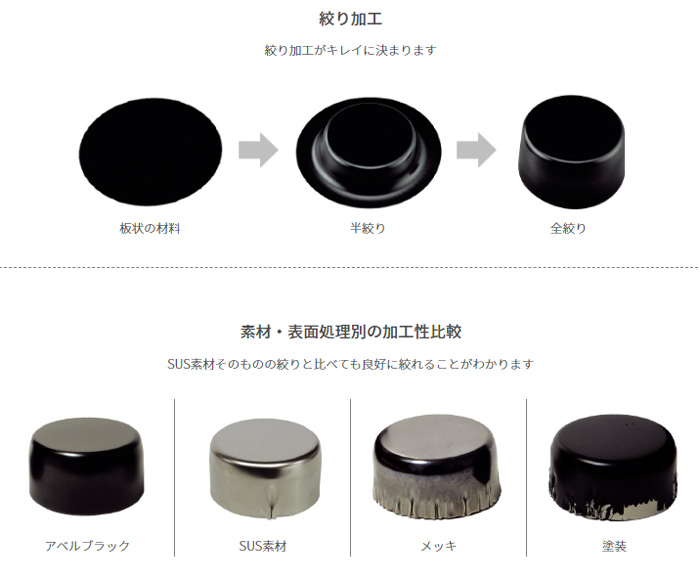 絞り加工例