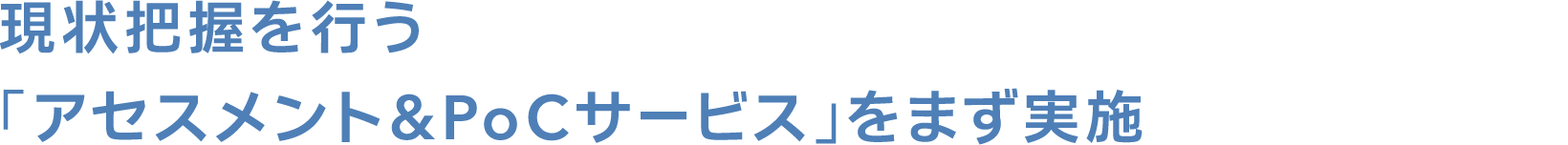現状把握を行う「アセスメント&PoCサービス」をまず実施