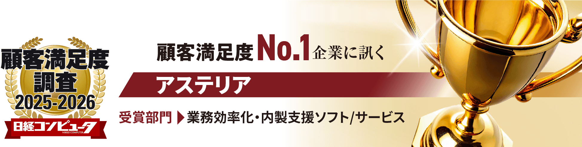 顧客満足度調査2025-2026 日経コンピュータ 顧客満足度調査No.1企業に訊く アステリア