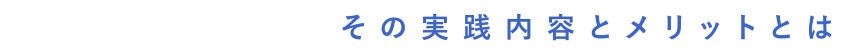 その実践内容とメリットとは