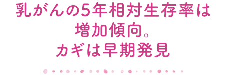 乳がんの5年相対生存率は増加傾向。カギは早期発見