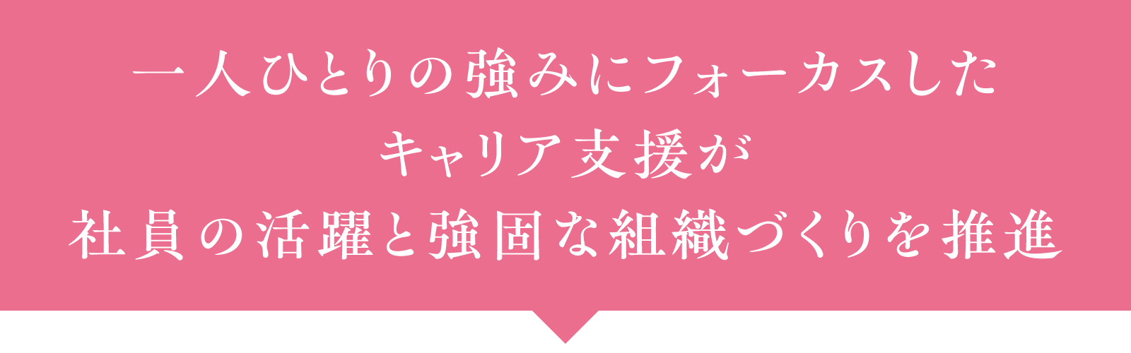 一人ひとりの強みにフォーカスしたキャリア支援が社員の活躍と強固な組織づくりを推進