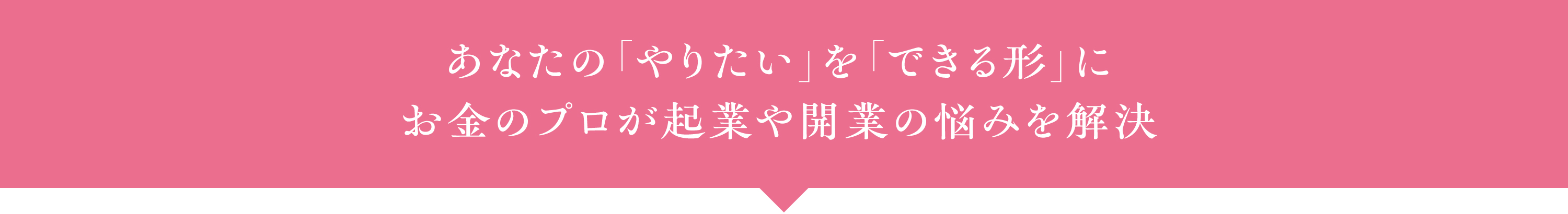 あなたの「やりたい」を「できる形」にお金のプロが起業や開業の悩みを解決