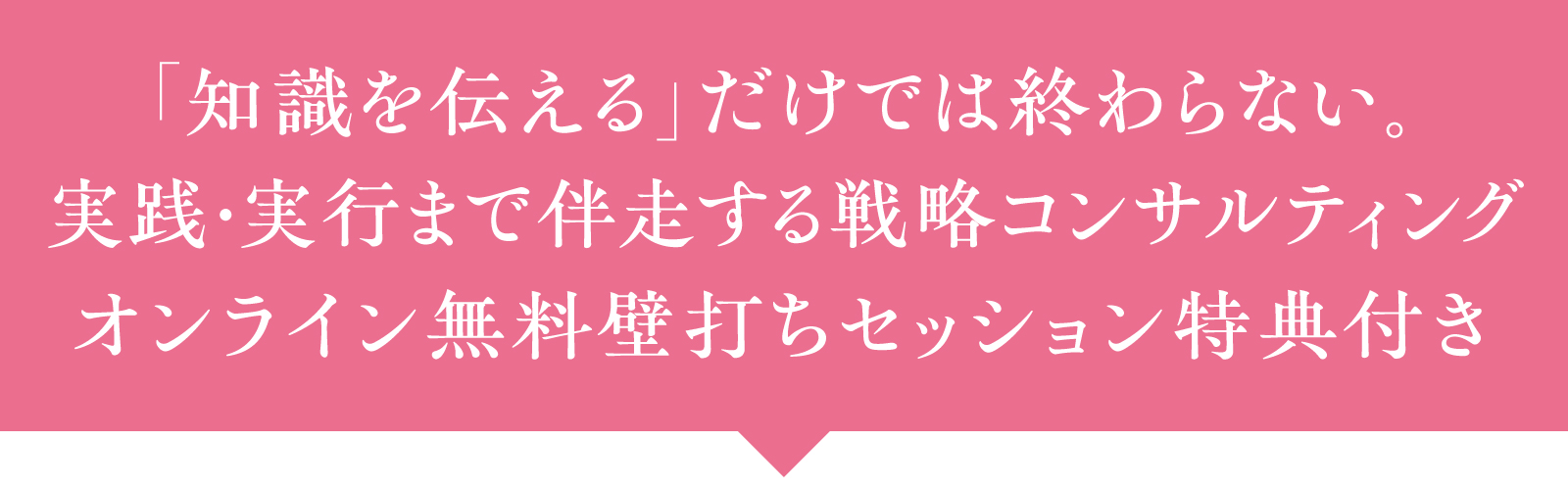 「知識を伝える」だけでは終わらない。実践・実行まで伴走する戦略コンサルティング オンライン無料壁打ちセッション特典付き