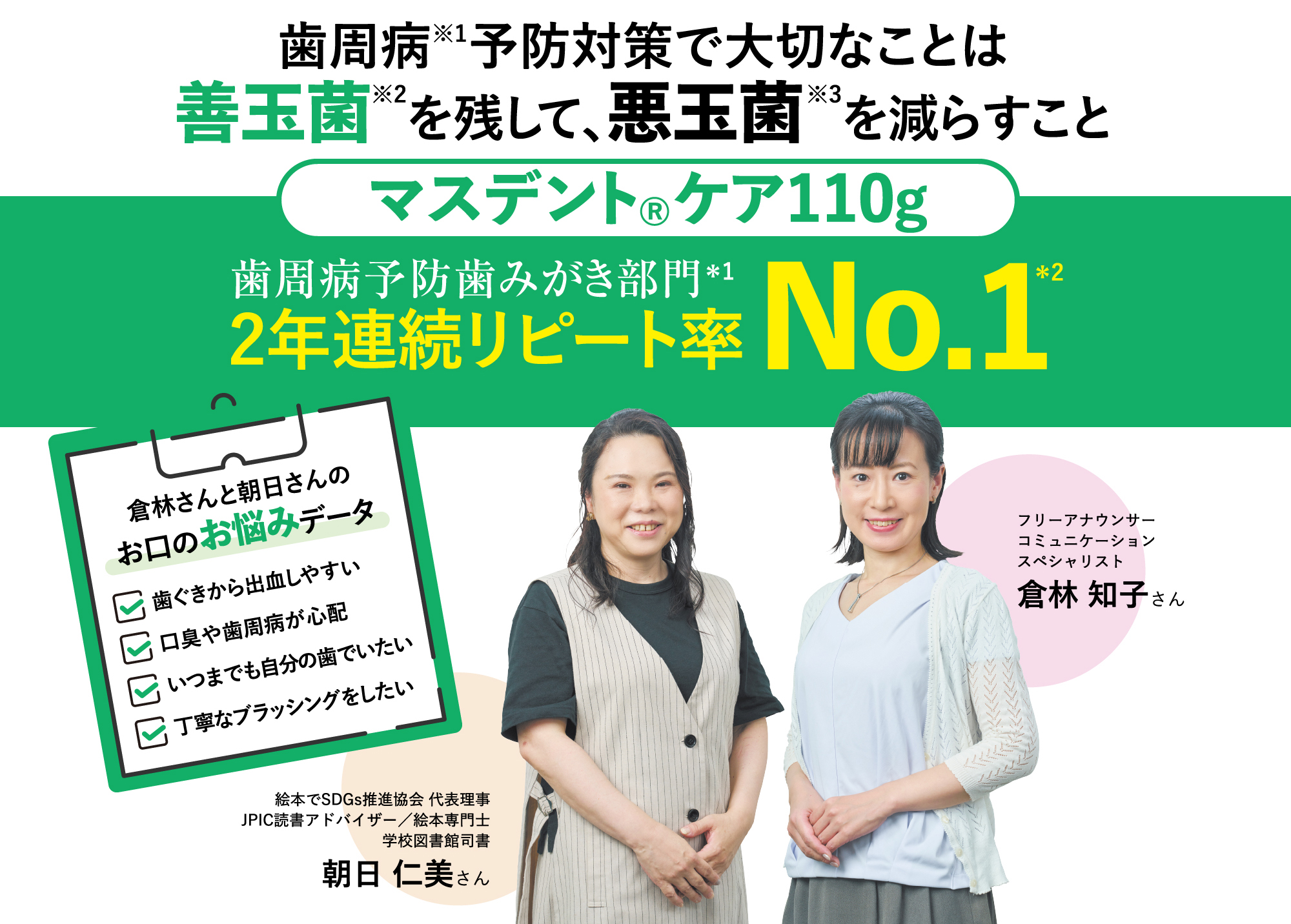 善玉菌を残して、悪玉菌を減らすこと リピーターから支持を集めている歯みがき剤