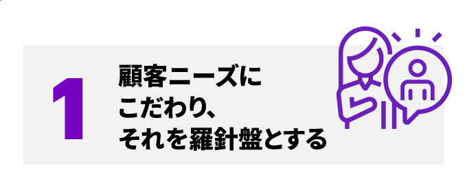 1 顧客ニーズにこだわり、それを羅針盤とする