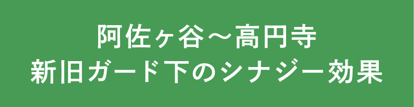 阿佐ヶ谷〜高円寺 新旧ガード下のシナジー効果