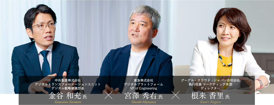 中外製薬株式会社 金谷和充 氏×東急株式会社 宮澤秀右 氏×グーグル・クラウド・ジャパン合同会社 根来香里 氏
