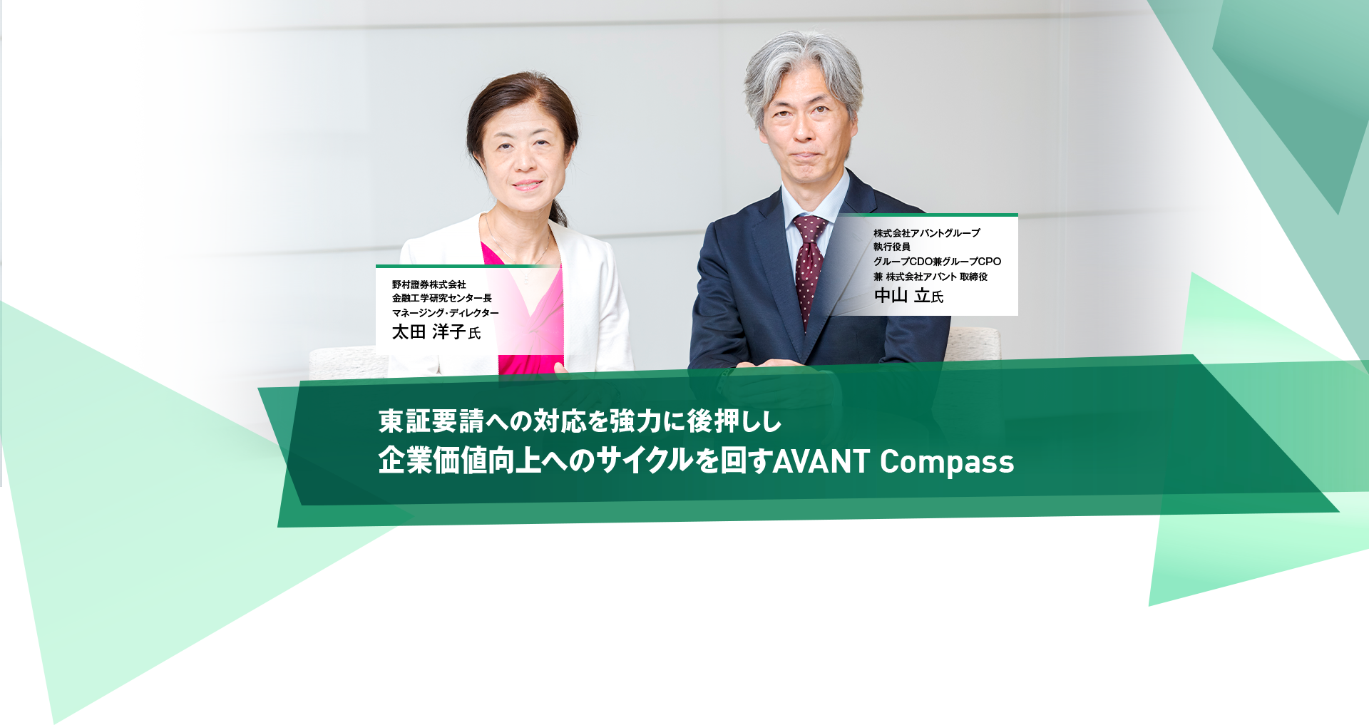 東証要請への対応を強力に後押しし企業価値向上へのサイクルを回すAVANT Compass