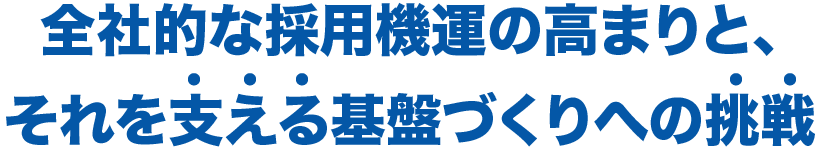 全社的な採用機運の高まりと、それを支える基盤づくりへの挑戦