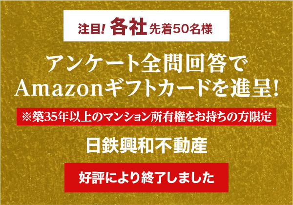 アンケート全問回答でAmazonギフトカードを進呈！