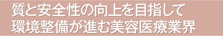 質と安全性の向上を目指して環境整備が進む美容医療業界