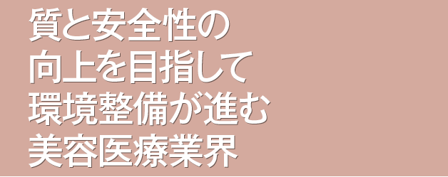 質と安全性の向上を目指して環境整備が進む美容医療業界