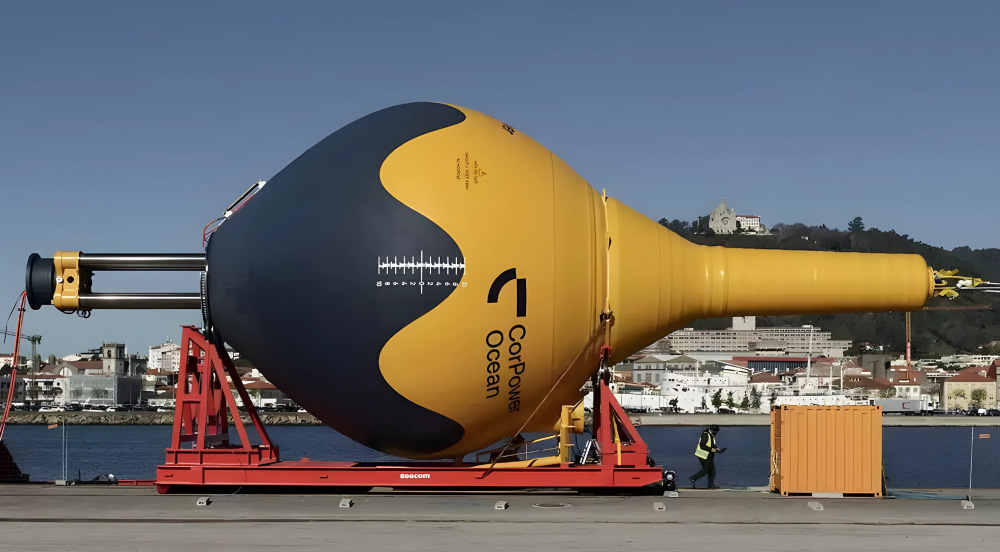 CorPower Ocean社が開発した波力発電システム。コンパクトかつ高効率なシステムは、エネルギーソリューションの新たな可能性として注目されている。