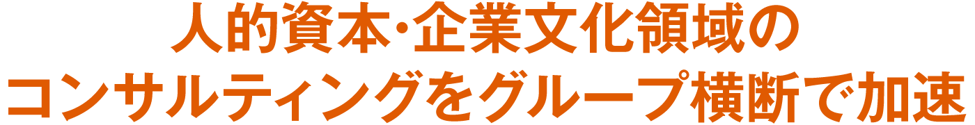 人的資本・企業文化領域のコンサルティングをグループ横断で加速