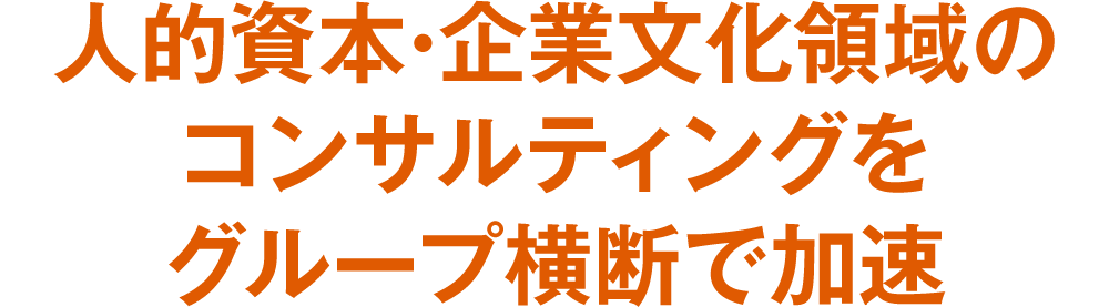 人的資本・企業文化領域のコンサルティングをグループ横断で加速