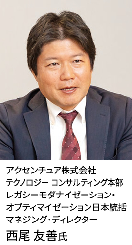 アクセンチュア株式会社 テクノロジー コンサルティング本部 レガシーモダナイゼーション・オプティマイゼーション日本統括 マネジング・ディレクター 西尾 友善氏