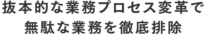抜本的な業務プロセス変革で 無駄な業務を徹底排除