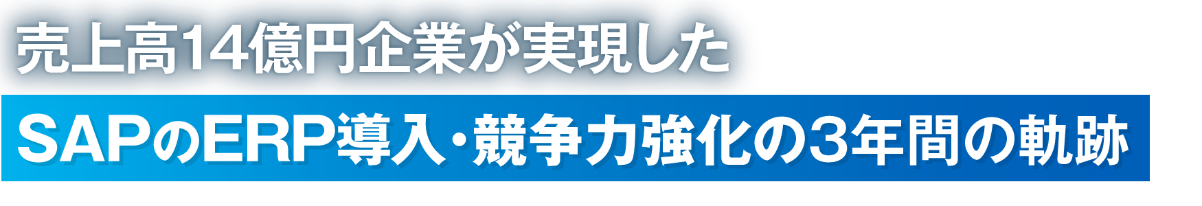 売上高14億円企業が実現したSAPのERP導入・競争力強化の3年間の軌跡