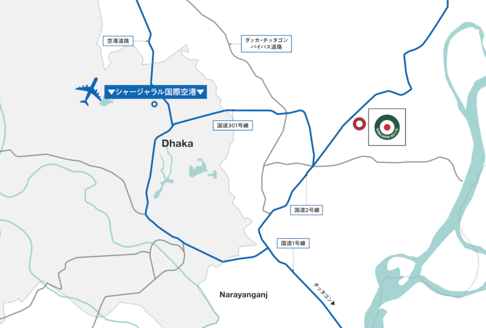BSEZ（バングラデシュ経済特区、Bangladesh Special Economic Zone） 地図