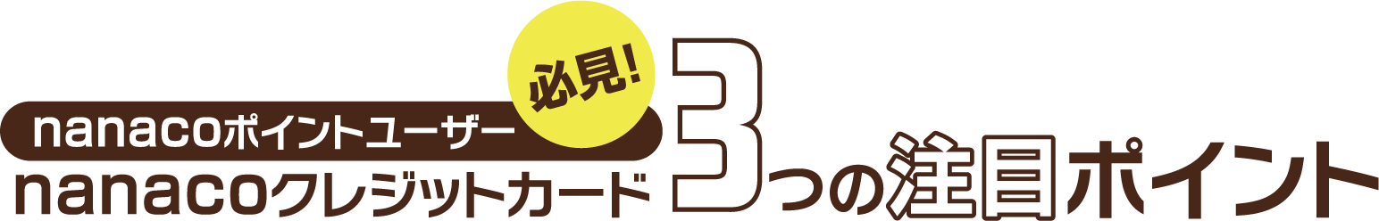 nanacoポイントユーザー必見！ nanacoクレジットカード3つのポイント